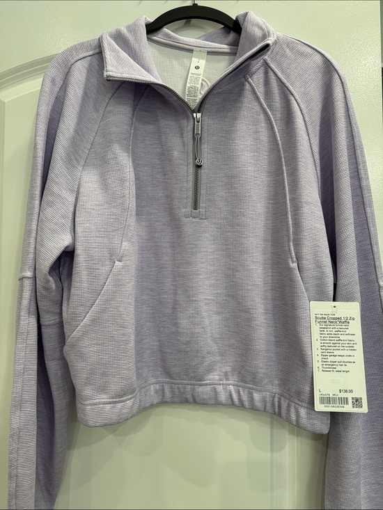 lululemon athletica Tops - Lululemon Quarter-Zip Pullover Hoodie in Light Lavender